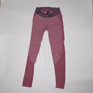 GYMSHARK Women's Dry Flex Spellout Leggings in Heathered Red size Medium